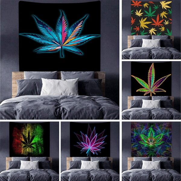 Product image for  Home Printing Psychedelic Maple Leaf Series Tapestry Decorative Background Fabric Home Décor 9