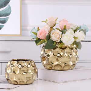 Product image for  Ceramic Flowerpot Furniture Ornaments Golden Green Flower Plant Home Décor 14